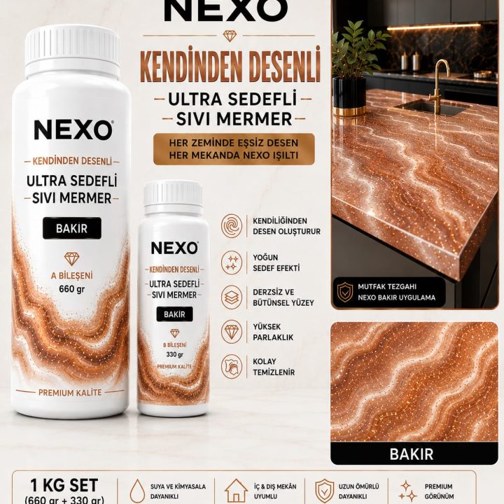 Nexo Bakır Ultra Sedefli Sıvı Mermer