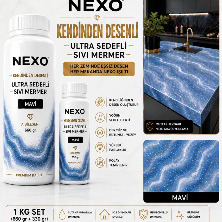 Nexo Mavi Ultra Sedefli Sıvı Mermer